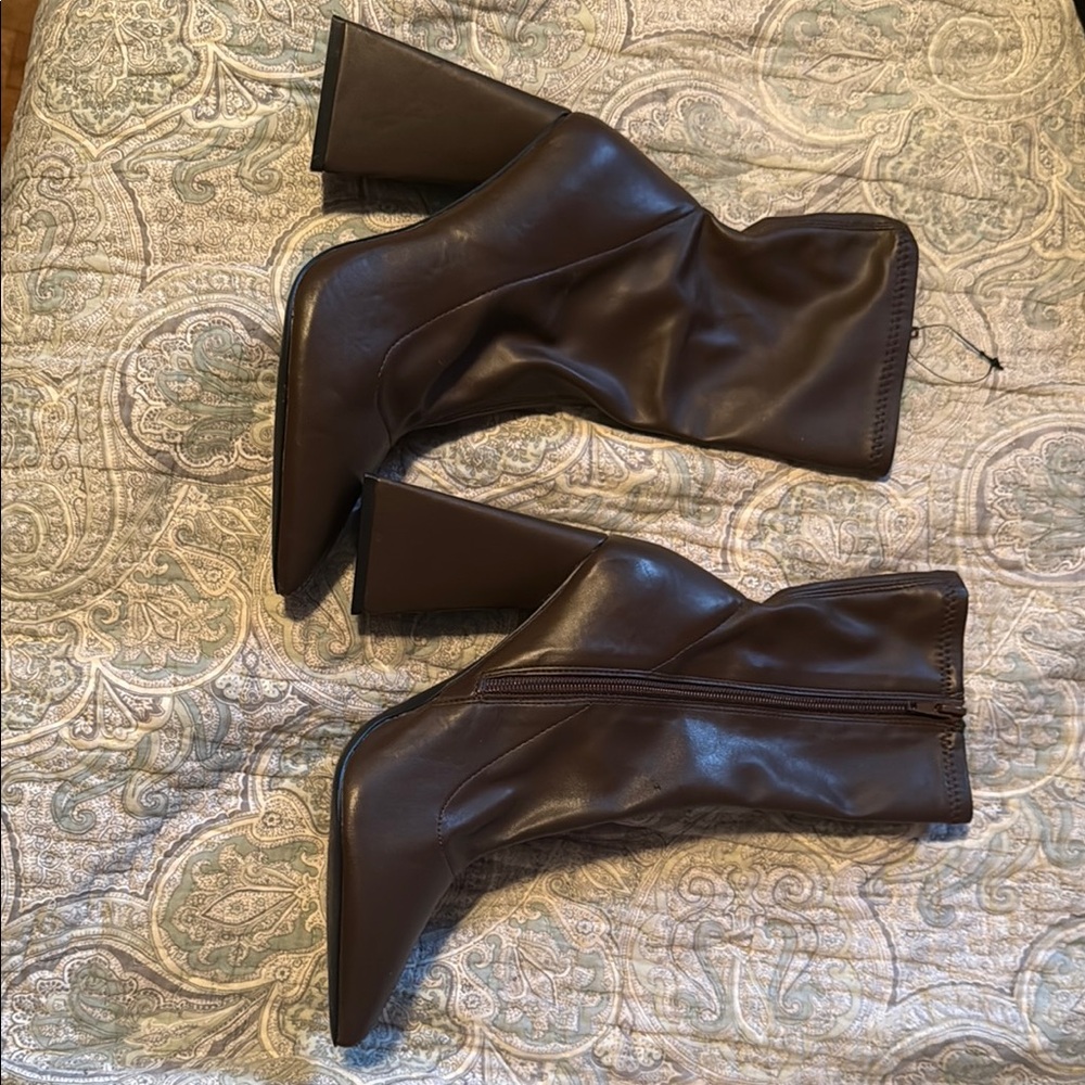 Forever 21 Brown Heeled Boots Classic Silhouette